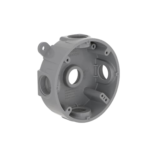 Round Weatherproof Fanbox Bell Round Weatherproof Box Five 12 or 34 in Threaded Outlets Gray ...