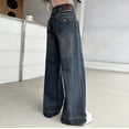 thumbnail image 5 of XEGLSBU Girls Jeans Size 7 Slim Long Girls Denim Pants Straight Leg Loose Fit Wide Leg Casual Comfortable Stretch Jeans for Kids Blue Size 9-10 Years, 5 of 5