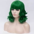 thumbnail image 3 of Unique Bargains Wigs for Women 16" Green Curly Wig with Wig Cap Natural Full Medium Wavy, 3 of 6