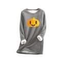 thumbnail image 2 of Blouse d'Hiver Décontractée pour Femmes Style Mode en Peluche Chaude sous-Vêtements à Manches Longues Col Rond Haut Chemises pour Femmes en Liquidation, 2 of 5