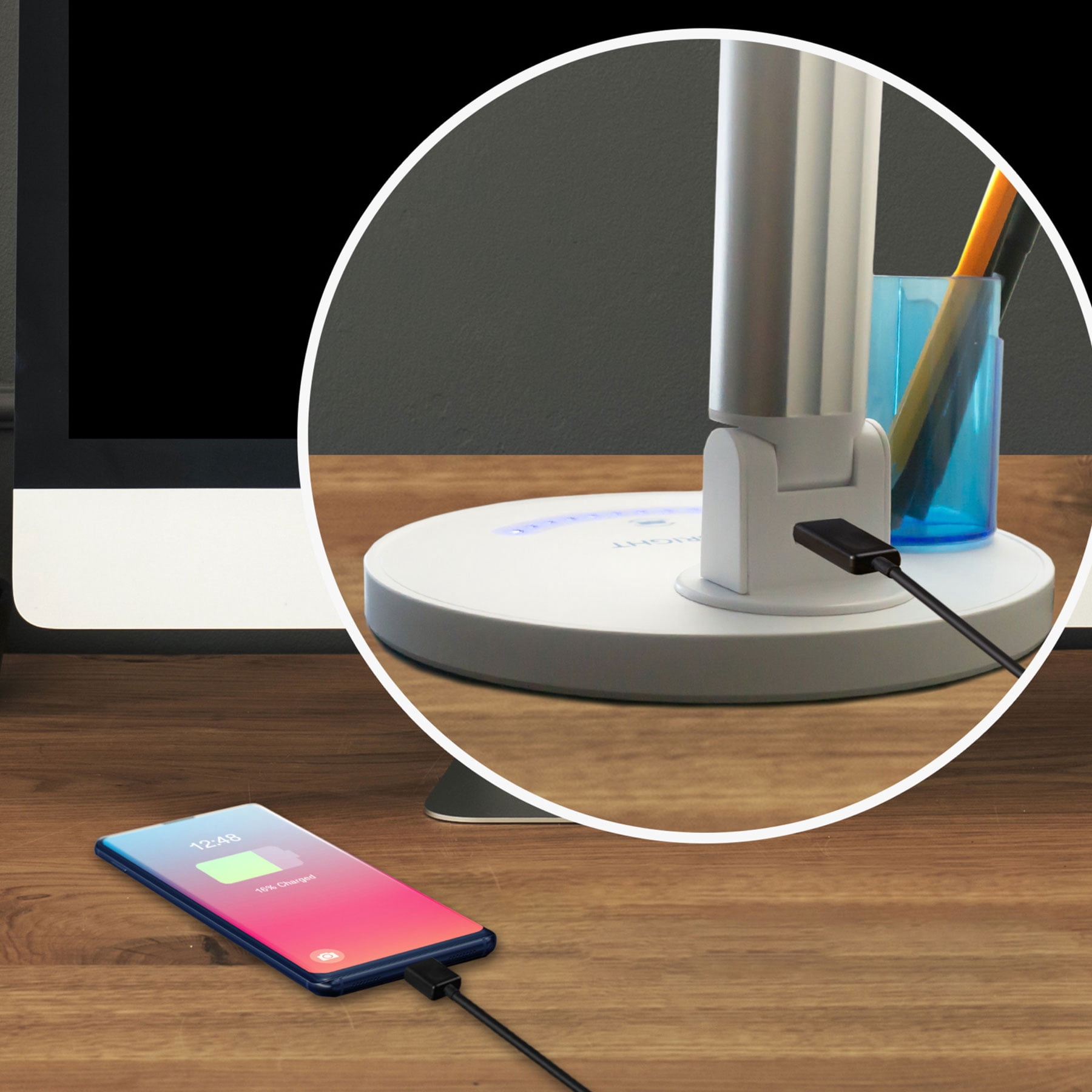 Viribright® LED Desk Lamp w/ Touch Controls & USB Charge Port