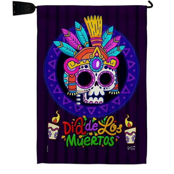 Angeleno Heritage GS130412-BO-04 Dia de los Muertos Falltime Day of Diad 13 x 18.5. in. Double-Sided Decorative Horizontal House Garden Flag Set for Decoration Banner Yard Gift