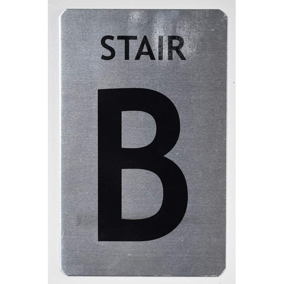 Stair B Sign (Brush Aluminium, 5X8)-The Mont Argent line.(ref-2022-4)