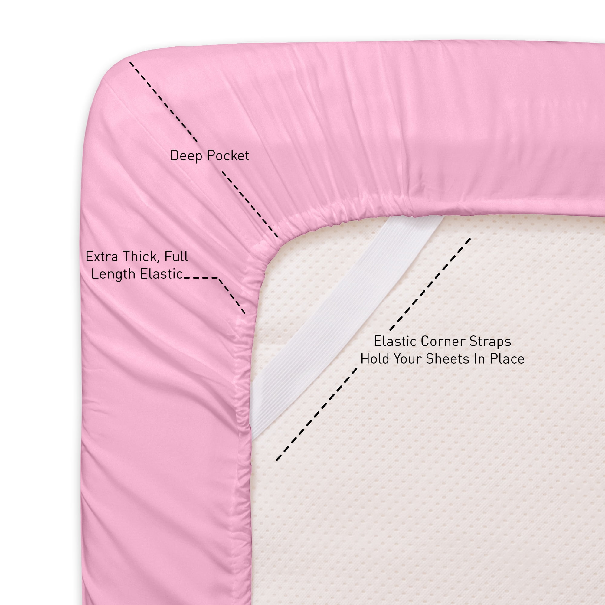 Sweet Home Collection 1800 Series Bed Sheets - Extra Soft Microfiber Deep Pocket Sheet Set - Pink, Twin XL
