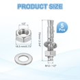 thumbnail image 2 of Uxcell 5 Pcs Ancrages en Coin, 1/2 Pouces x 2-3/4 Pouces Ancrages en Acier Inoxydable pour Béton, Fixation Standard Robuste pour Support Mural en Ciment (Inclut Rondelles Écrous, Ton Argent), 2 of 6