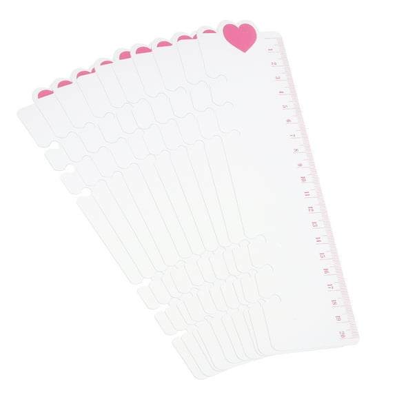 Uxcell 8.7"x2.2" Bookmark Ruler Snap-in Ruler Measuring Tools for A5 6-Hole Binder Notebook Pink Heart Shape 10 Pack