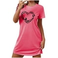 thumbnail image 1 of Tnhcen Grande Taille Grande Tenue de Nuit Tendance à Imprimé Graphique Manches Courtes Col Ras du Cou Polyester Spandex Respirant P-2TG pour Coupe Confortable, 1 of 7