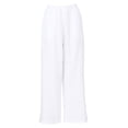 thumbnail image 5 of Amazhiyu Women's 100% Cotton Wide Leg Pants Loose Fit with Pockets Elastic Waistband Casual Summer Trousers, 5 of 12