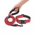 thumbnail image 4 of FastXmas Extended Reflective Dog Leash & Collar Set - 59" Long Lead & Adjustable Neck 11"-15.5" for Small Dogs Outdoor Walking,Red, 4 of 9