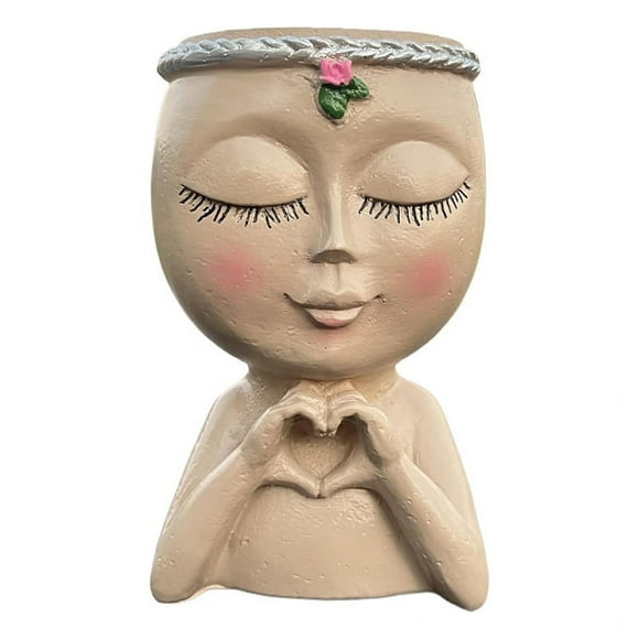 1PCS Face Planter Resin Cute Planter Decorative Unique Plant Pots Succulent Flower Face Planter Pots Face Planter