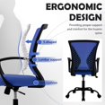 thumbnail image 3 of Mesh Office Chairs with Wheels, Home Offices Desk Chairs Comfy, Computer Chair, Rolling Chair, Adjustable Chair, Suitable for Office,Home, Bedroom, Study, Blue, 3 of 7