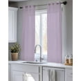 thumbnail image 5 of Purple Solid Color Sheer Curtains 54 Inch Length 2 Panels Set for Living Room/Bedroom, Aesthetics Contemporary Luxury Kitchen Curtains Grommet Semi-Sheer Curtains Drapes Window Treatments 42"x54"x2, 5 of 7
