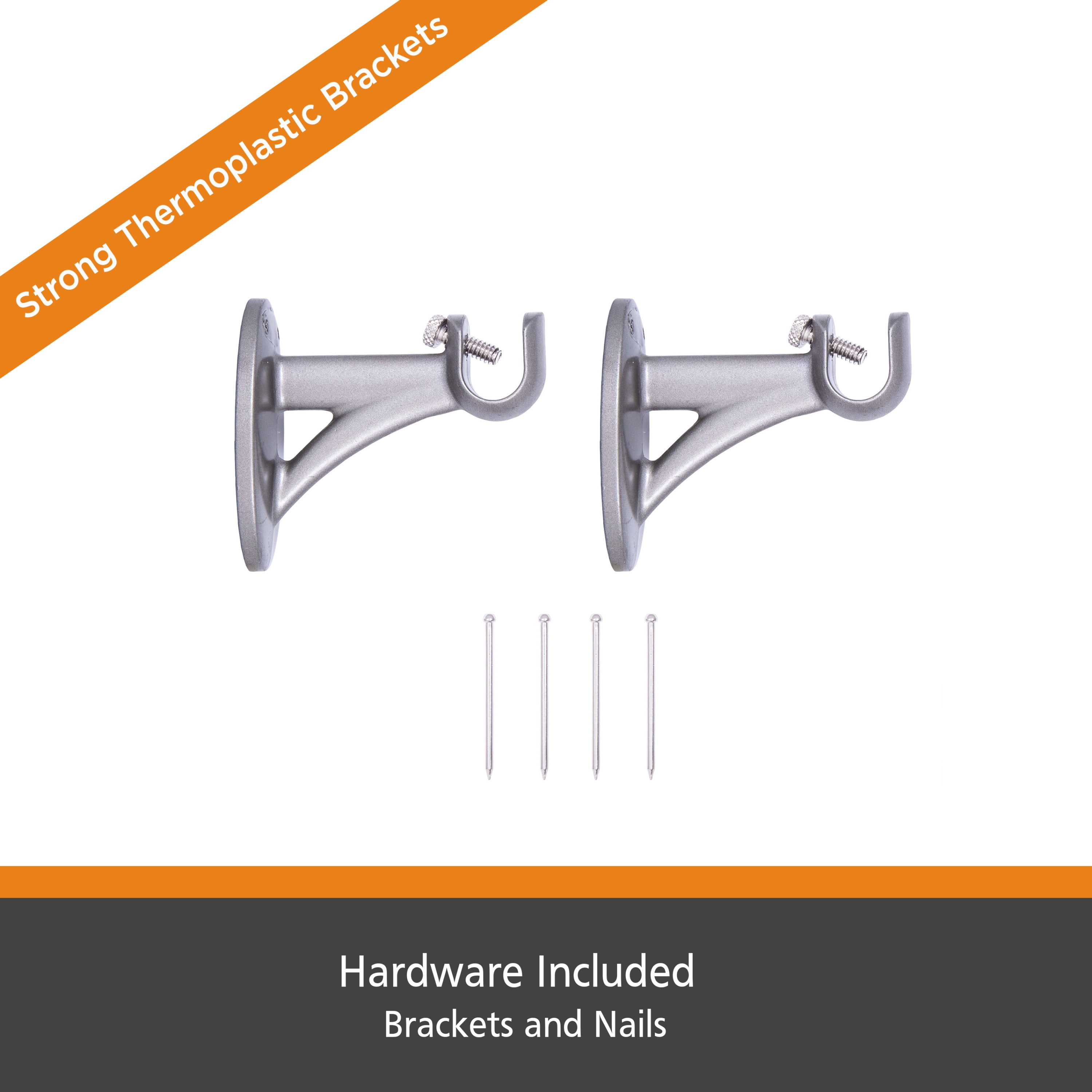 Kenney® Xavier 1/2" Fast Fit™ Easy Install Decorative Window Curtain Rod, 28-48", Pewter