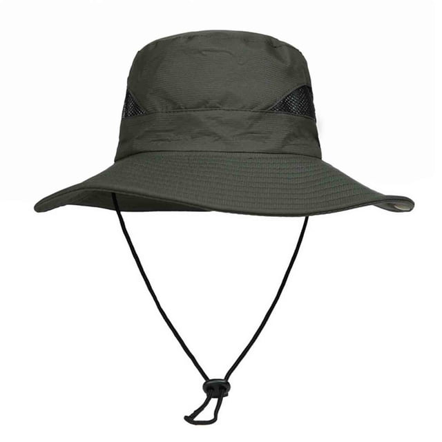 Chapeau de Soleil, Grand Bord pour Hommes Femmes, Chapeau Extérieur à Corde Réglable avec Bouton-Pression, Respirant Léger pour Randonnée Pêche Jardinage Voyage, Style Vintage, Protection Solaire UPF 50+