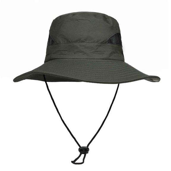 jobturf Sun Hats for Men Wide Brim UV Protection Bucket Hat Adjustable Chin Strap Breathable Mech Fishing Hat Outdoor Hiking Summer Safari