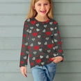 thumbnail image 5 of Jinhomg Little Girls Cute Valentines Shirt 2025 Love Heart Graphic Tees Lightweight Comfy Long Sleeve Crew Neck Tunic Tops Kids Valentine's Day Gifts Black 7 Years, 5 of 8