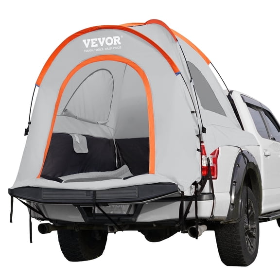 VEVOR Truck Bed Tent, 5.5'-6' Pickup Truck Tent with Rain Layer and Carry Bag, Waterproof PU2000mm Double Layer Truck Tent for Camping,Accommodate 2-3 Person,for Camping Traveling Outdoor Activities