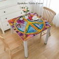 thumbnail image 2 of HAOXIT Tablecloth, Daisy Flower Shape Pacifism Summer Illustration, Rectangular Table Cover for Dining Room Kitchen Decor 60''x60'', 2 of 7