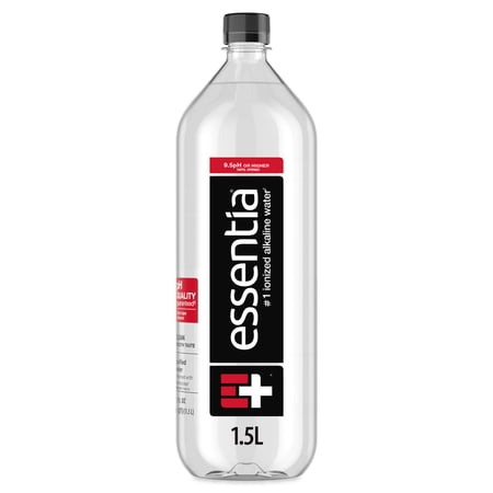 Essentia Ionized Alkaline Water, 9.5 PH until opened, 99.9% Pure, Bottled Water, 1.5L Bottle