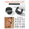 thumbnail image 2 of Pendientes de plata esterlina Silvora Black Viking Rune Ear Cuffs Clip para hombres y niños, 2 of 8
