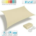 thumbnail image 2 of Paradise 9' X 14' Ft 260 GSM Waterproof Sun Shade Sail-Beige Rectangle UV Block  Awning Canopy Outdoor Garden Backyard, 2 of 2