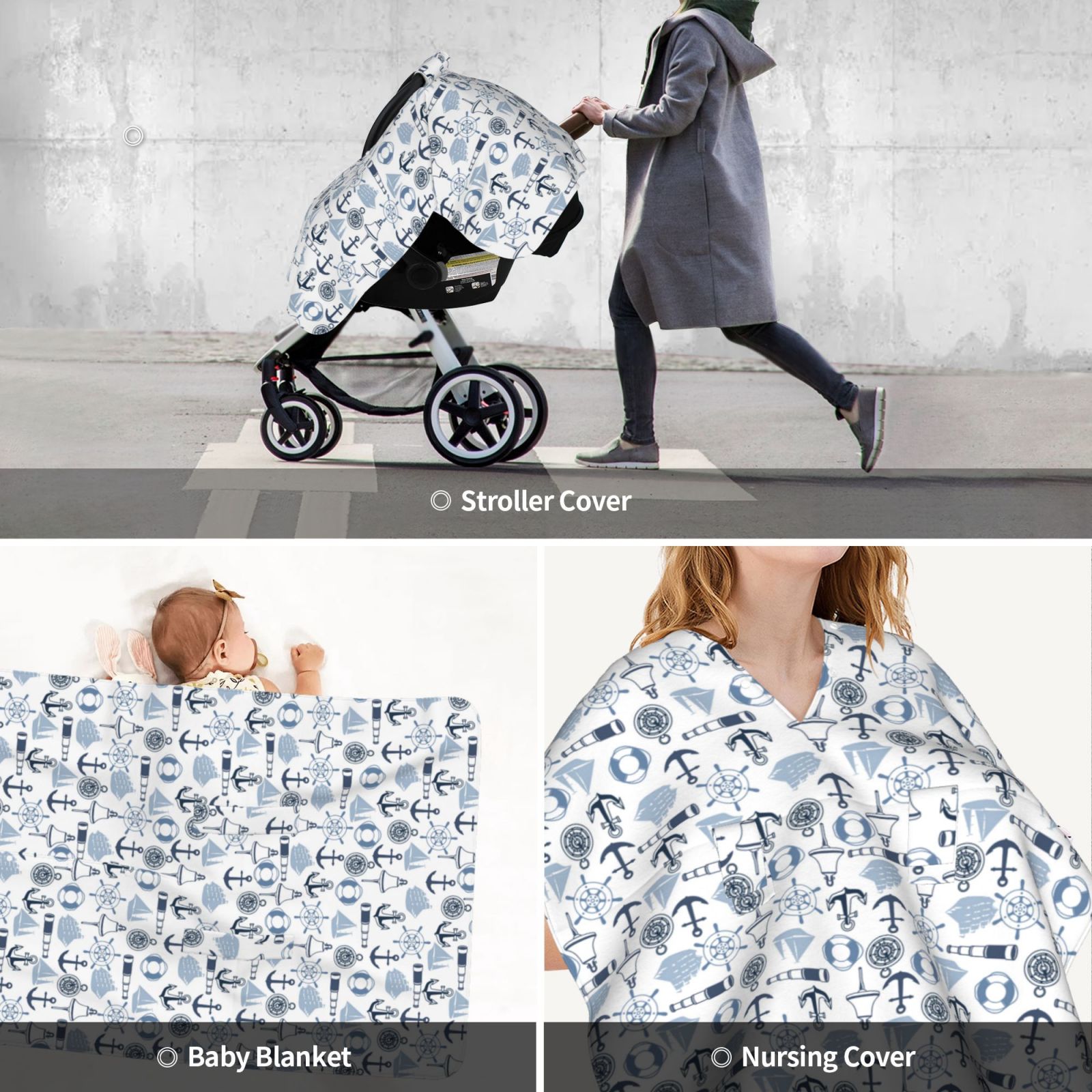 Car Seat Cover Baby - dock rudder Breathable Infant Car Seat Cover for Baby Carseat, Lightweight Comfort Baby Essentials Must Haves Newborn Stuff for Girl Boy