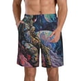 thumbnail image 1 of Balery Rainbow Astronaut Space Landscape Traje de Baño Estilo Hawaiano para Hombre, Shorts de Secado Rápido con Bolsillos-Large, 1 of 6