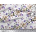 thumbnail image 2 of Soimoi Polyester Crepe Fabric Leaves & Lily Flower Printed Fabric 1 Yard 42 Inch Wide, 2 of 3