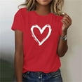 thumbnail image 6 of Womens Valentines T-Shirt Print Graphic Tees Cute Love Heart Shirts Casual Short Sleeve, 6 of 8
