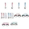 thumbnail image 4 of Maoww Stainless Steel Kids Tableware Set Spoon Fork Cartoon Car Shape Compartment Design Baby Bowl Cutlery for Kitchen Red Car/Bowl/removable, 4 of 6