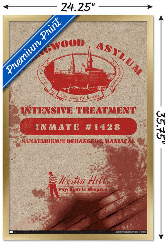 A Nightmare on Elm Street - Springwood Asylum Wall Poster, 22.375" x 34", Framed
