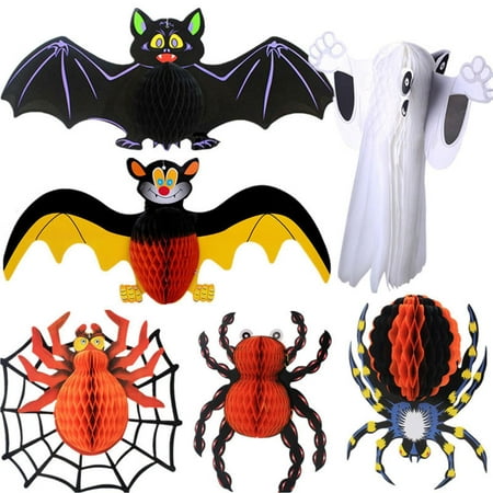 

Halloween Honeycomb Decoration|Realistic Honeycomb Centerpieces with Spiders Bats Ghosts|Home Decors Honeycomb Pendant for Wall Tree Balcony
