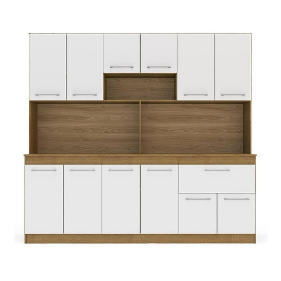 Cocina Integral Mobi Argelia 1.77 m en color blanco con cafe