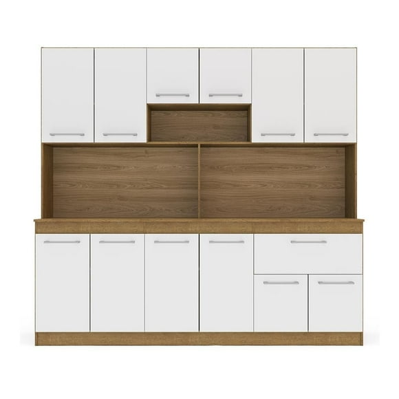 Cocina Integral Mobi Argelia 1.77 m en color blanco con cafe