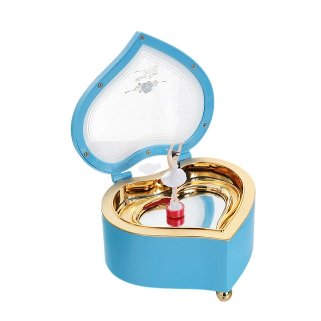 Cateissary Maravillosa caja musical de bailarina de regalo para recuerdos preciados Caja musical de bailarina giratoria Decoración del hogar Azul