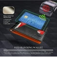 thumbnail image 2 of Carteras para hombre Rfid de fibra de carbono Bolsa para dinero Tarjeta delgada y delgada Cartera para hombre Monedero pequeño y corto para hombre Billetera Vallet plegable (Color: Naranja) 11*7,5 cm, 2 of 5