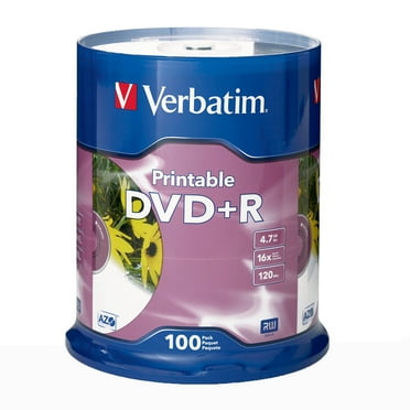 Verbatim 95145 100PK DVD R 16X 4.7GB WHITE INKJET PRINTABLE SPINDLE