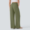 thumbnail image 4 of Yungyresw Womens Wide Leg Palazzo Pants Solid Drawstring Lightweight Baggy Pants Casual Comfort Flowy Women Pants With Pocket Deep Green L, 4 of 6
