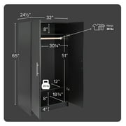 Prepac Elite Armoire Armoir Wardrobe Closet - Black 32W x 35H x 20D Cabinet for Functional Clothes Storage with Hanging Rail - BEW-3264