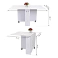 thumbnail image 4 of Folding Dining Table Drop Table Multifunctional Expandable with 2 Shelves, 4 of 7