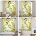 thumbnail image 6 of Sage Green Leaves Sheer Curtains 45 Inches Long, Summer Botanical Farmhouse Watercolor Leaf Light Filering Curtains, Breathable Simi Curtain Privacy Drapes for Kitchen Bathroom Small Window Treatment, 6 of 9