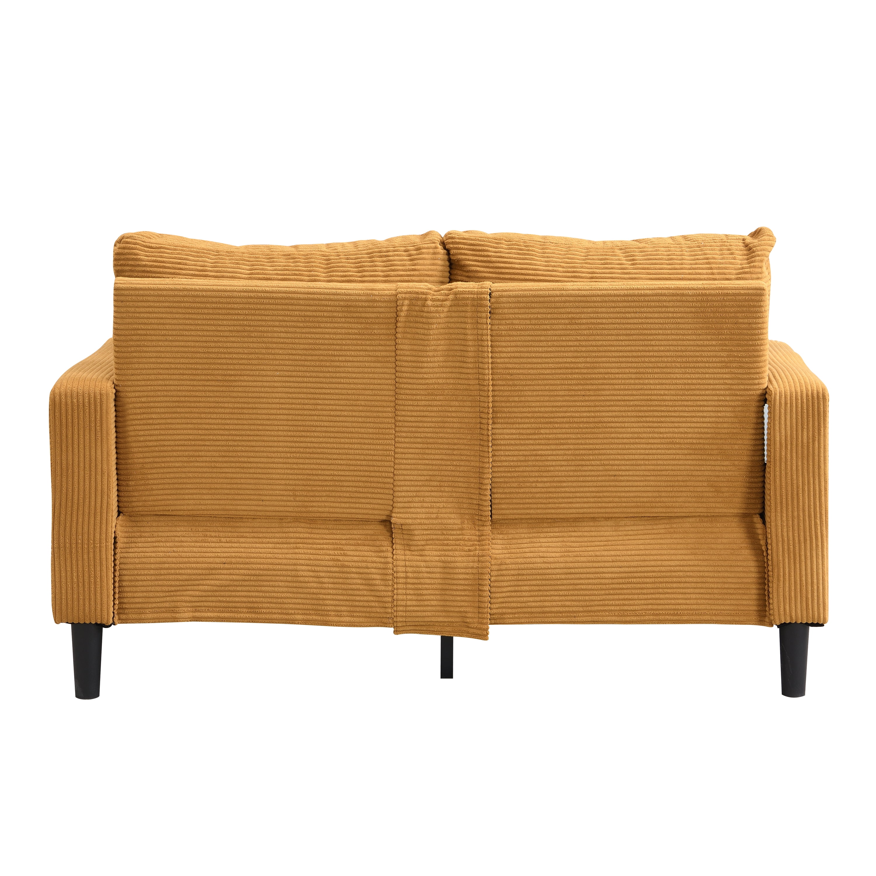 Aukfa Corduroy 2-Seater Loveseat Sofa, 57"W x 27.6"D, Small Space Friendy, Orange