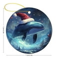 thumbnail image 4 of Whale Is Wearing Christmas Hat Christmas Ceramic Ornament Nature Nautical Ocean Sea Whale Circle Ornament Personalized Christmas Ornaments Holiday Present, 4 of 8