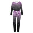 thumbnail image 6 of lcziwo Womens Sequin Jogger Set Plus Size Long Sleeve Hoodies and Drawstring Pants with Pockets 2025 Spring Summer Lightweight Loose Loungewear Tracksuits Holiday Sales,Purple,S, 6 of 6