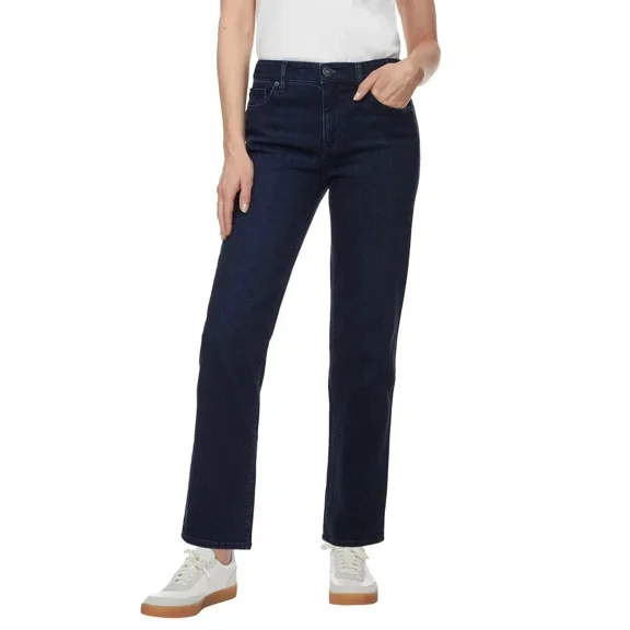 Hudson Los Angeles Mid Rise Straight Jean, Premium Stretch Denim, Obscurity Blue, 6