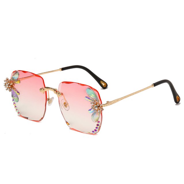 Gafas de sol femeninas gafas de sol de verano versión coreana tachonada de diamantes femeninos fotografía callejera de moda cara grande adelgazante rayos anti-ultravioleta XianweiShao 9024715090966
