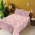 thumbnail image 2 of Ambesonne Floral Fitted & Flat Sheet with Shams 4 Pcs Set, Roses Valentine Nature Art, Calking, Pastel Pink and Pale Fuchsia, 2 of 5