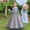 thumbnail image 2 of XEGLSBU Flower Girl Dress 4T Black Girls Sequin Dress for Birthday Party Piano Recital Evening Gown One Shoulder Elegant Tutu A-Grey Size 8-9 Years, 2 of 8