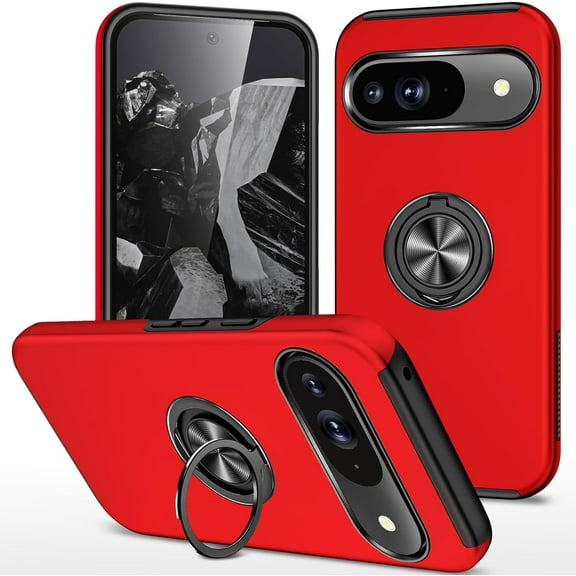 HCTian for Pixel 9 Case for Google Pixel 9 Pro Case Military Grade Shockproof Built-in Ring Holder Kickstand Car Mount Armor Heavy Duty Protective Case for Google Pixel 9/Pixel 9 Pro Phone Case