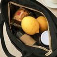 thumbnail image 6 of Insulated Canvas Lunch Box Cooler Bag for School Work Picnic Travel, Reusable Thermal Food Organizer Tote with Zippered Pockets for Sandwiches Drinks Snacks Meals Portable Lunch Carrier Men Women, 6 of 8